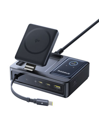 NOMOS 5 in 1 Ladestation, 140 W USB-C Ladegerät mit 15 W Qi2.0 MagSafe Ladegerät