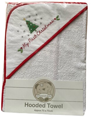 Baby erste Weihnachten Kapuzen Handtuch Frottee Baumwolle Junge Mädchen Unisex Geschenk