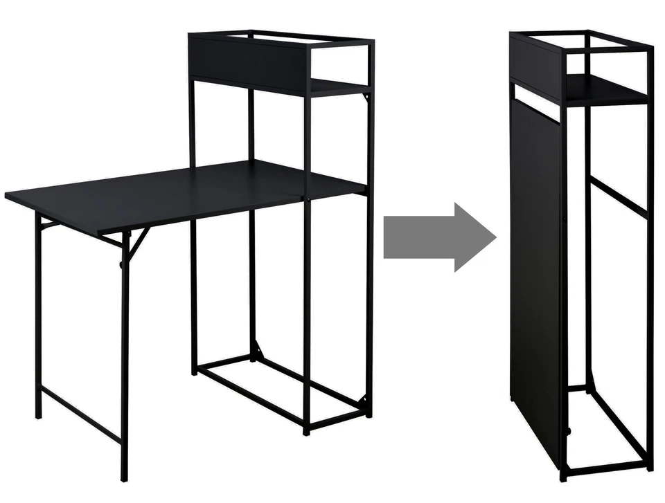 Platzsparendes Bistroset  Ausklappbare Balkon Sitzgruppe Metall Balkonmöbel 3tlg - Bild 2 von 2