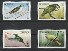 Dominica1984 Birds WWF Catharopeza plumbea Amazona imperialis Cyanophaia bicolor