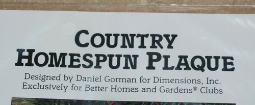 Better Homes & Gardens Counted Cross Stitch Country Homespun Plaque #7652 Xmas - Picture 3 of 5