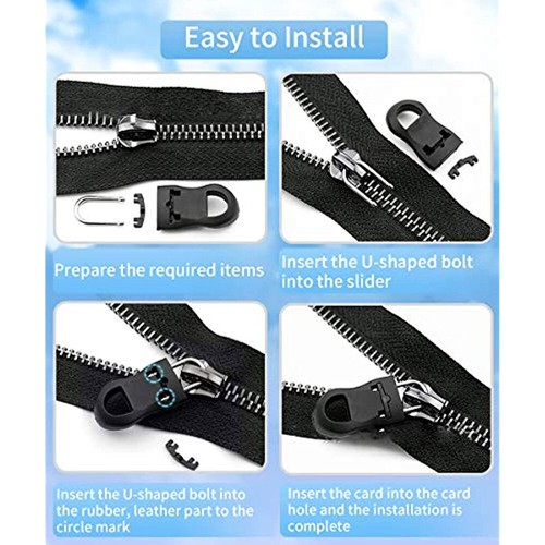 Zipper Fixer Repair Pull Tab Instant Kit Bags Replacement Molded Slider Fix - Picture 11 of 36