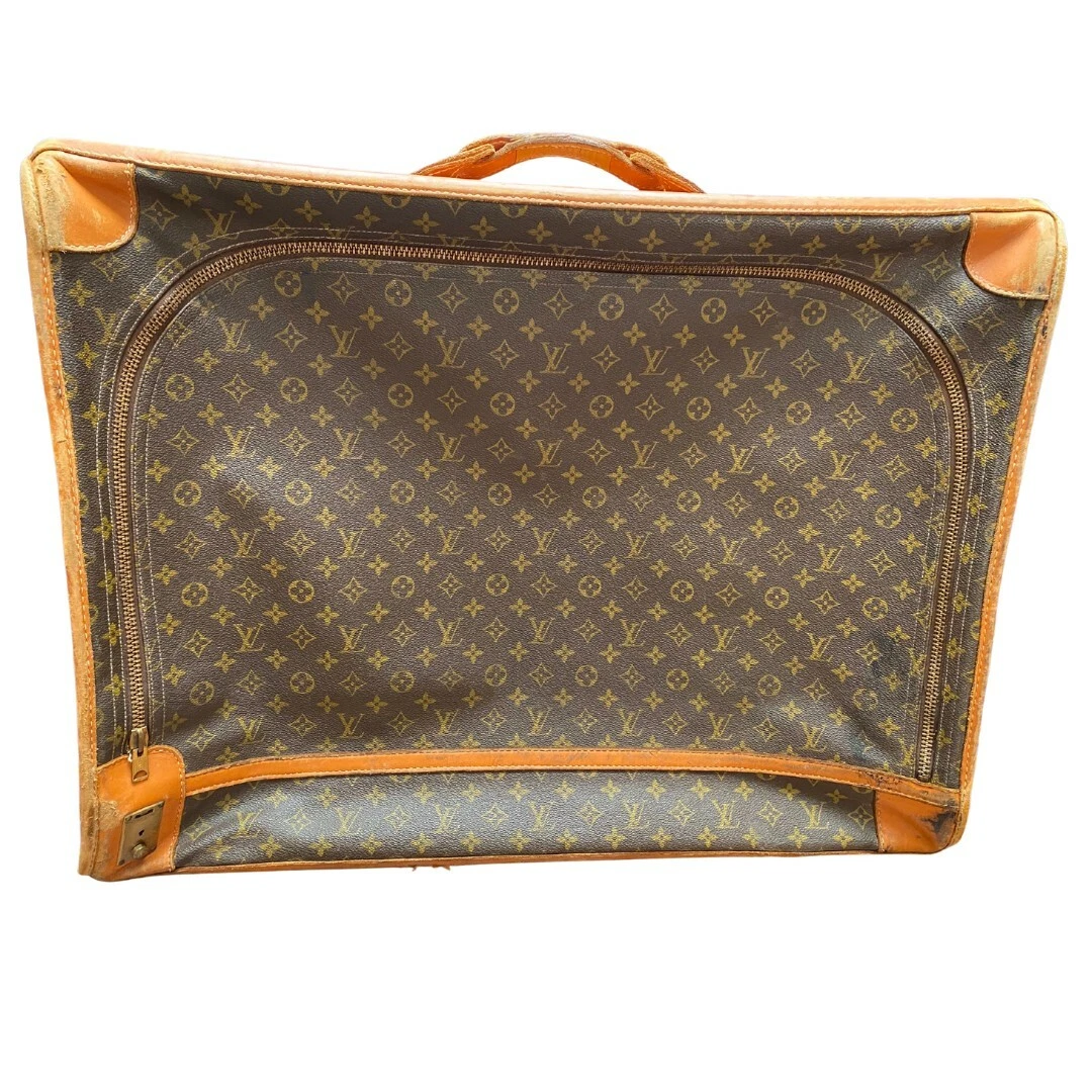 Louis Vuitton Carry All Weekend Bag - brown canvas/beige leather