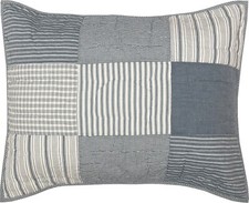 Denim Blue Pillow Sham Hand Quilted Patchwork Sawyer Mill Farmhouse Bedding