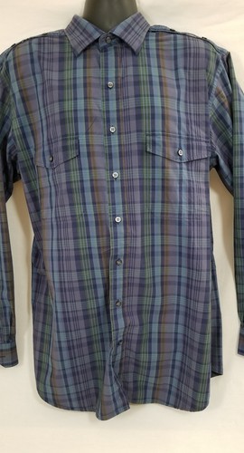 Synrgy Men's Multi Color Plaid Button Front Long Sleeve Cotton Shirt Sz XL Tall - Picture 2 of 6