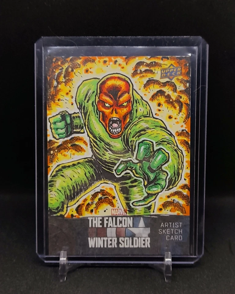 Captain America and Red Skull Sketch Card 1/1 Falcon Winter Soldier Aftermarket - Image 3 of 4