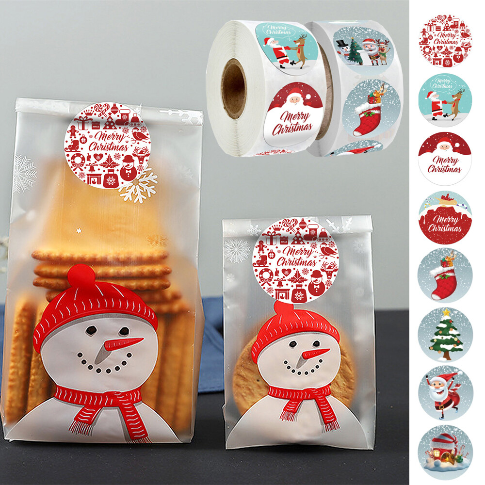 500PCS Holiday Gift Packaging Stickers Decorations Circular Sealing Stickers DIY