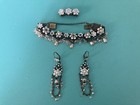 Barrette 3 Piece Matching Set! Rare! Michal Negrin White Bracelet Earrings Hair