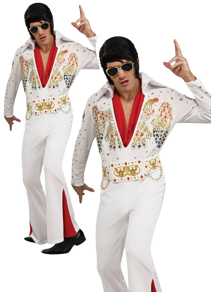 RUBIES Deluxe Elvis Costume Mens Elvis 50s Fancy Dress King Of Rock N Roll