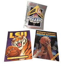 Set of 3 Vintage Basketball Programs- LSU Tigers, Southeastern Conference Basket