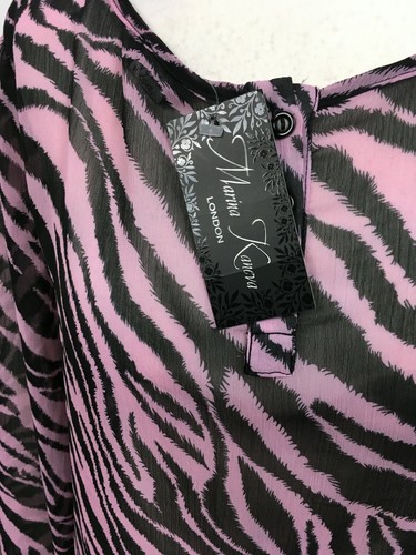 MARINA KANEVA Top Tunic Size L 16 Pink Chiffon Womens NEW EU44 RRP £44 - Picture 5 of 11