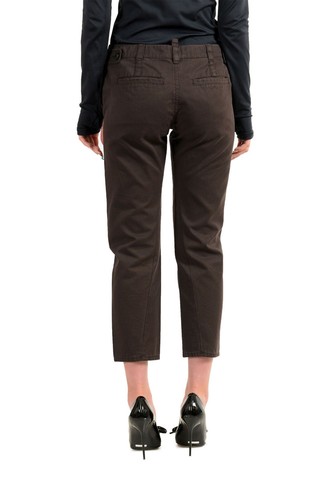 Dsquared2 Women's Washed Brown Casual Cropped Pants US S IT 40 - Picture 3 of 4