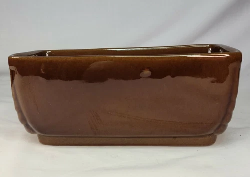 Frankoma 14 brown rectangular planter 