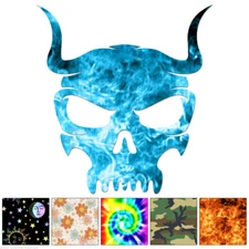 Demon Skull Mask - Decal Sticker - Multiple Patterns & Sizes - ebn6667