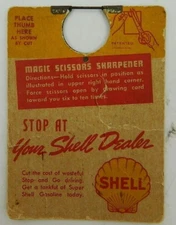 Vintage Shell Gasoline Cardboard Magic Scissors Sharpener Giveaway