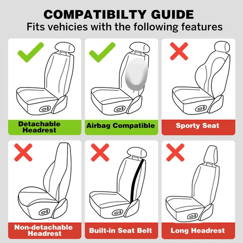 Car Seat Covers Full Set For Toyota 5-Seats Leather Front Rear Split Cover US - Bild 6 von 7