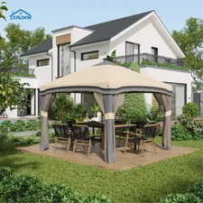 Instant Pop-Up Camping & Party Tent with Adjustable Height, Mesh Walls Carry Bag