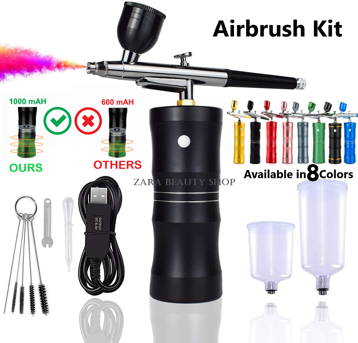 Pneumatic Spray Gun Dual Action High Capacity Airbrush Trigger Pen Makeup  Nail Beauty Barber Tatoo Car Paint Cake Decoration