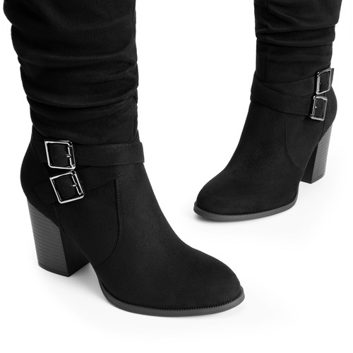 Damen Kniehohe Stiefel Grob Blockabsatz Seitlicher Reißverschluss Lässig Hohe Stiefel - Bild 12 von 22