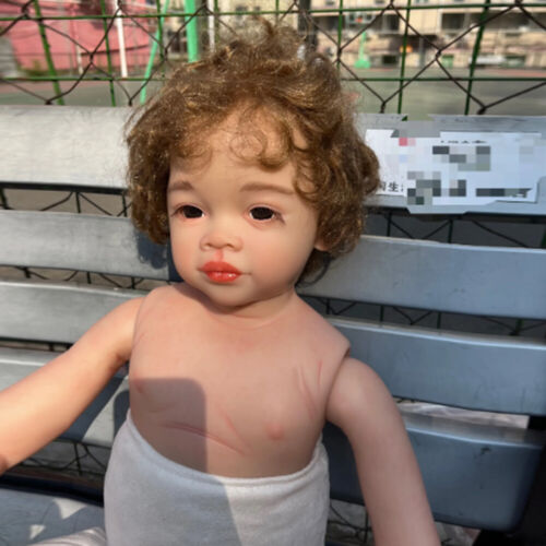 30" Painted Reborn Doll Kit Handmade Reborn Toddler Kit Short Yellow Curls Gifts - Picture 2 of 5