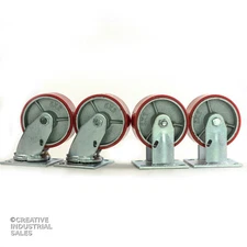 5" x2" Swivel Casters Polyurethane Wheel Steel (2) Rigid (2) 1000lbs ea Tool Box