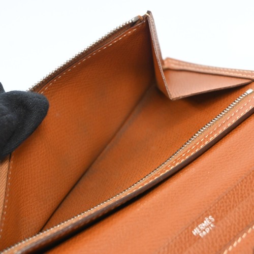 Authentic HERMES Bearn Wallet Leather Brown France w/Box F7058A501 - Picture 16 of 24