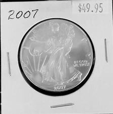 2007 American Silver Eagle BU 1 Oz Coin US $1 Dollar Mint Brilliant Uncirculated