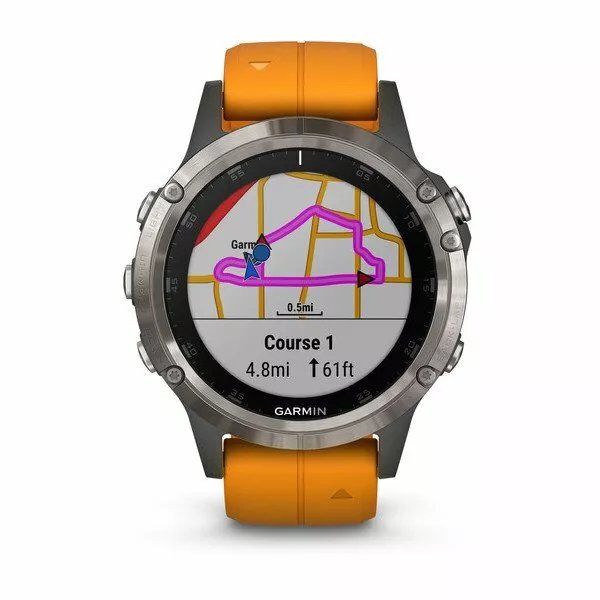 Garmin Fenix 5 Plus Sapphire Orange 010 01988 04 AUTHORIZED