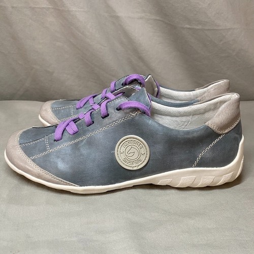 Remonte Liv Women's EUR 39 US 8 Blue Gray Leather Sneakers Comfort Shoes - Picture 3 of 10