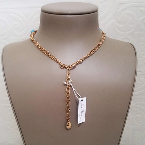 Vera Bradley Women's Statement Necklace Gold Plated Crystals Blue NWT MSRP $54 - Picture 3 of 3