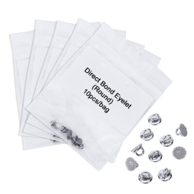 10 Boutons Linguals Orthodontiques - Métal - Ronds/Rectangulaires - Neufs Pour Dentiste
