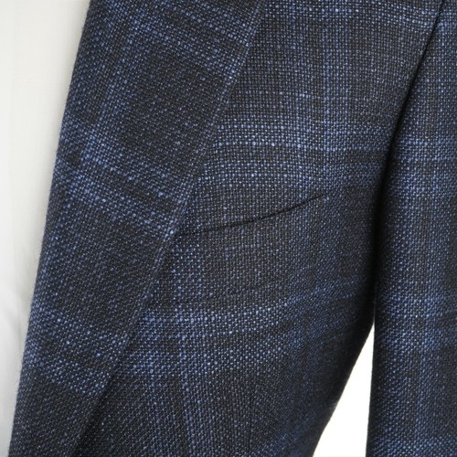 NEW $8,000 Kiton Cashmere 2 Button Electric Blue & Black Men's Blazer US 40R - Picture 9 of 12