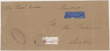 Neth Indies 1949 Reg Air OAS Cover w/BATAVIA cds & "Post & Telegraph Office" h/s