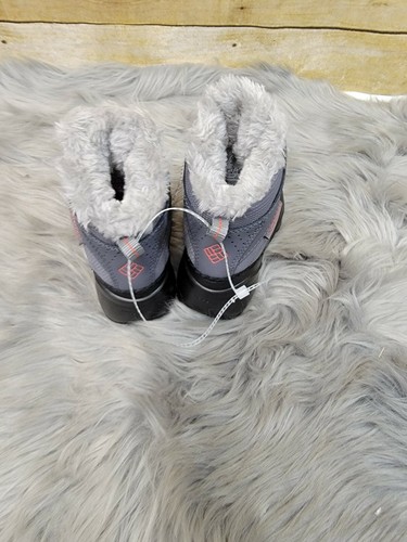 Columbia Girls Winter Snow Boots Size 9 Water Proof New Gray Pink Cute - Picture 5 of 6