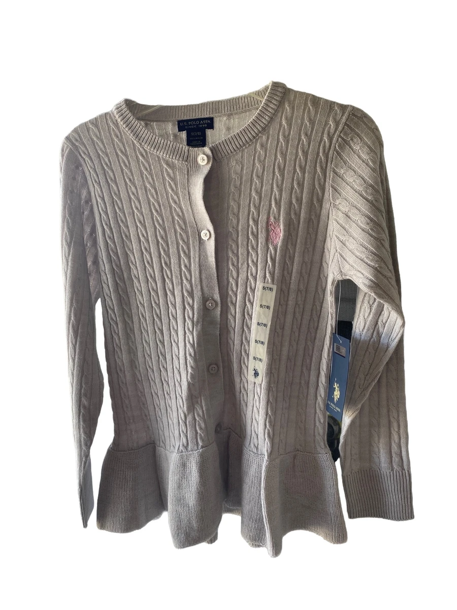 NWT U.S. POLO GREY GIRLS CARDIGAN eBay
