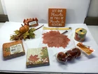 Thanksgiving Decor Bundle Fall Holiday Accents ribbon Sign cocktail napkins leaf