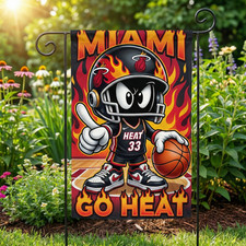 Miami Heat double sided 12x18 custom made garden flag new basketball