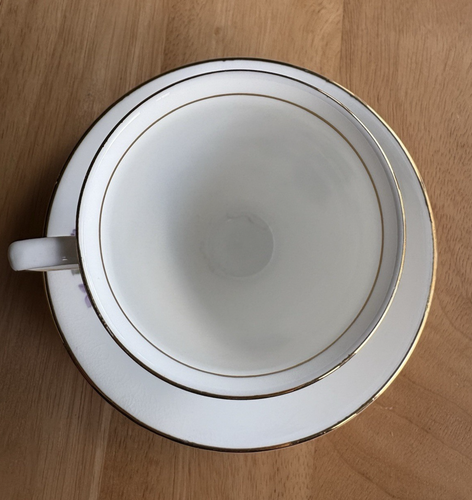 Duchess Bone China England Teacup and Saucer with Purple Flowers - Picture 3 of 12