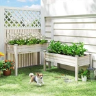 2-Tier Wooden Planter Bed Flower Vegetables Elevate Box w/ Drainage Holes Legs