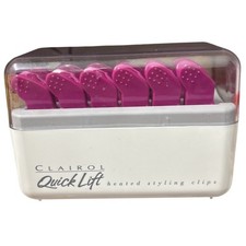 Clairol Quick Lift Heated Styling Clips Model L-12 Pink White 12 Piece Set 125W