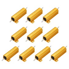 10pcs 50W 5 Ohm 5 Aluminum Housing Case Resistor, Wirewound Resistors Gold