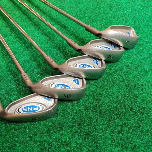 Ping G5 Yellow Dot RH Iron Set 5-9 irons AWT Stiff Flex Steel shafts Grips Good - Picture 6 of 20