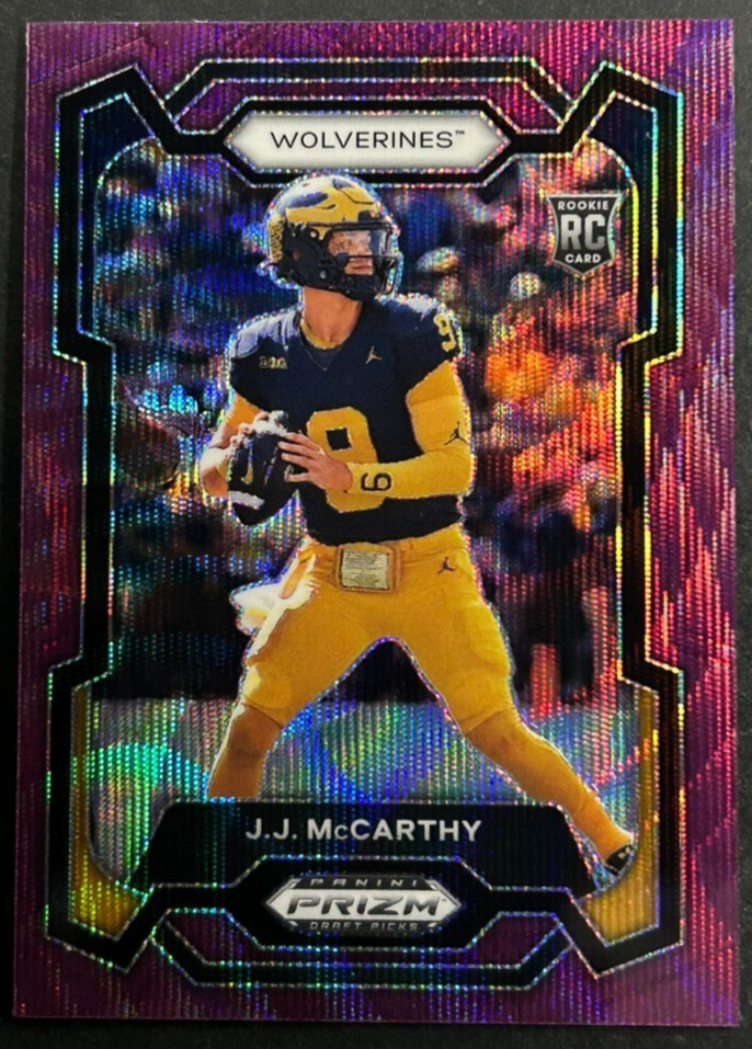 2024 Panini Prizm Draft Picks - J.J. McCarthy #132 Michigan RC Purple Wave Prizm