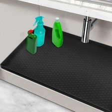 Under Sink Mats for Kitchen Waterproof, 34" x 22" Silicone Under Kitchen Sink...