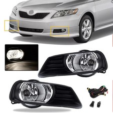 Pair For 2007-2009 Toyota Camry Clear Front Bumper Fog Lights Lamps Assembly