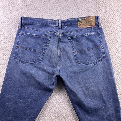 Ralph Lauren Denim & Supply Jeans USA Distressed Light Wash Blue Mens 36x34 - Picture 8 of 21