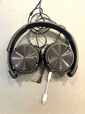 Sony MDR-ZX110NC Wired 3.5mm On-Ear Noise Cancelling Headphones Black w/adapter