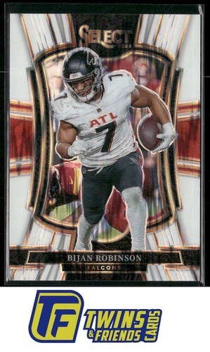 2025 Panini Select #148 Bijan Robinson White Prizm Shock #/799