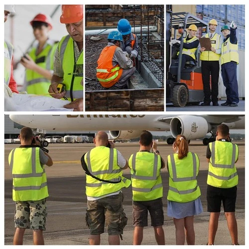 Safety Work Vest High Visibility Security Reflective Vest With 5 Pockets XL US image 3