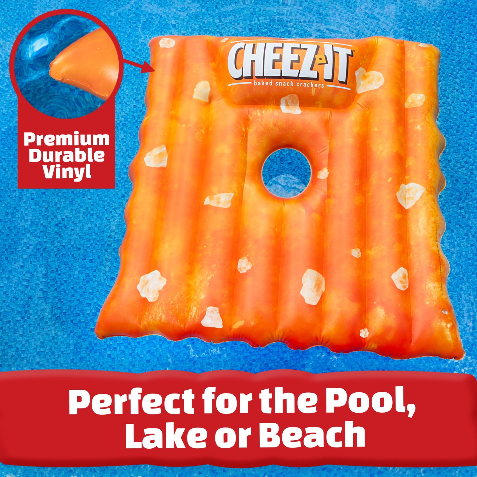 Cheez-It Pool Float Extra Large Inflatable Raft for Pool,Beach & Lake,Durable PV